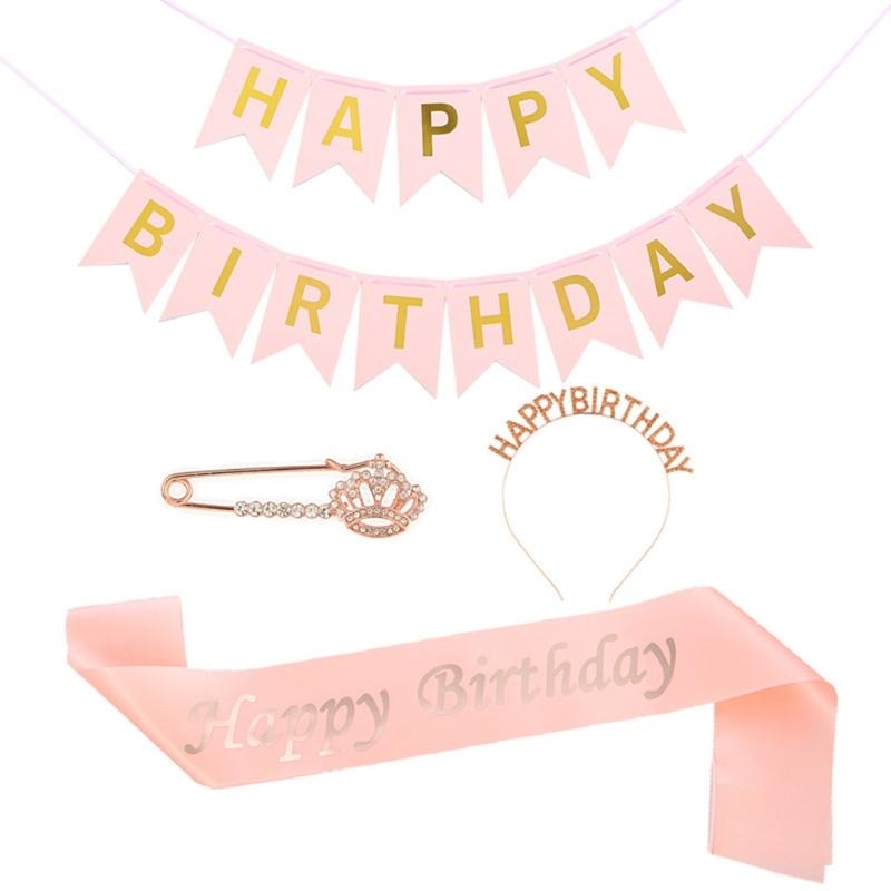 Birthday Sash Glitter - G92D 4 piezas decoraciones para fiesta