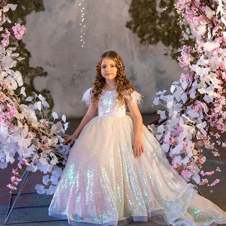 Vestido de niña de flores con  - Birthday Sash Glitter reseña y precio