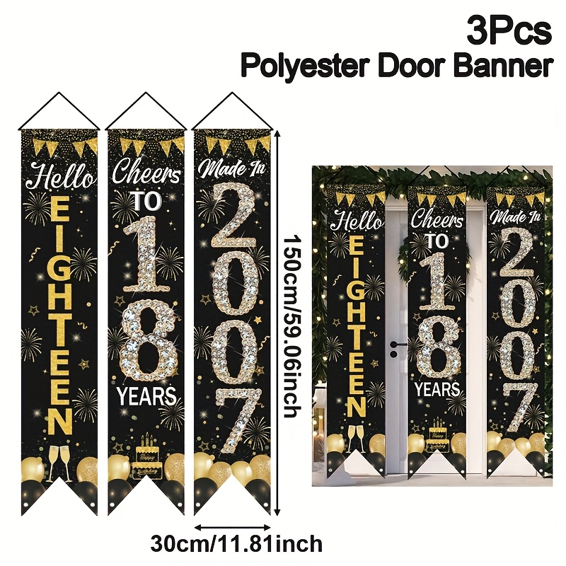 Juego de 3 Pancartas Decorativ - Party Banner Gold reseña y precio