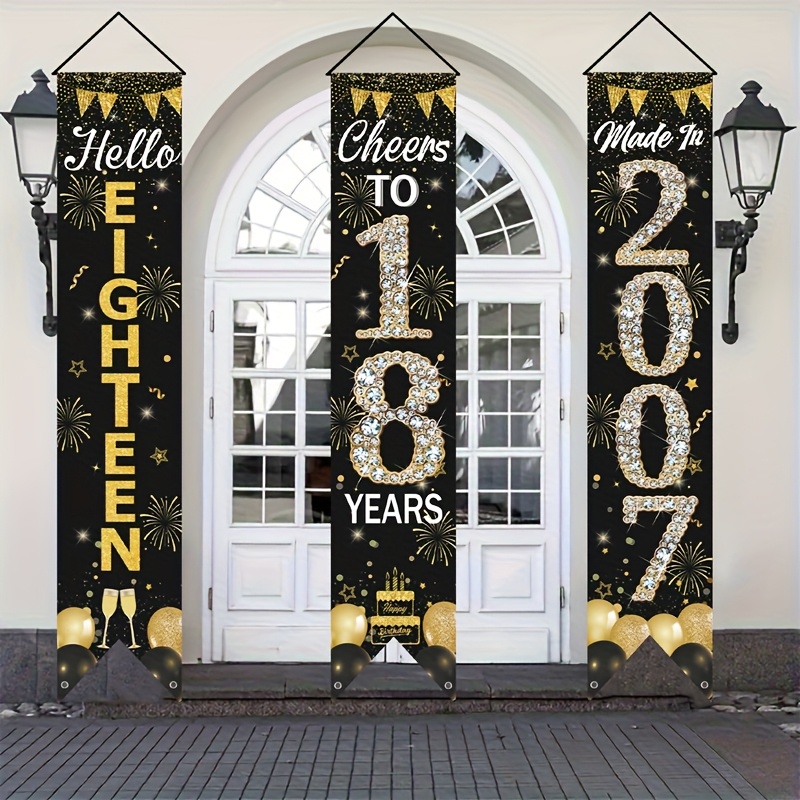 Juego de 3 Pancartas Decorativ - Party Banner Gold reseña y precio