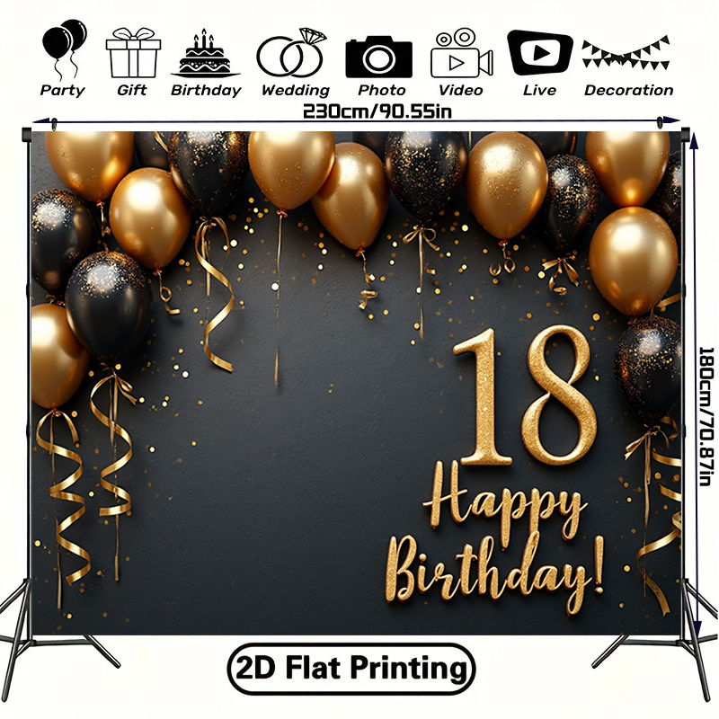 Banner de Fondo con Globos Neg - Party Banner Gold reseña y precio